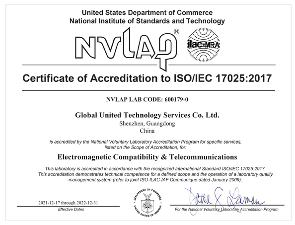 China Global United Technology Services Co.,Ltd. certificaten
