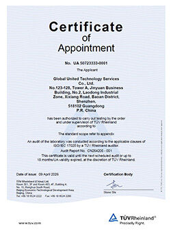 CHINA Global United Technology Services Co.,Ltd. certificaten